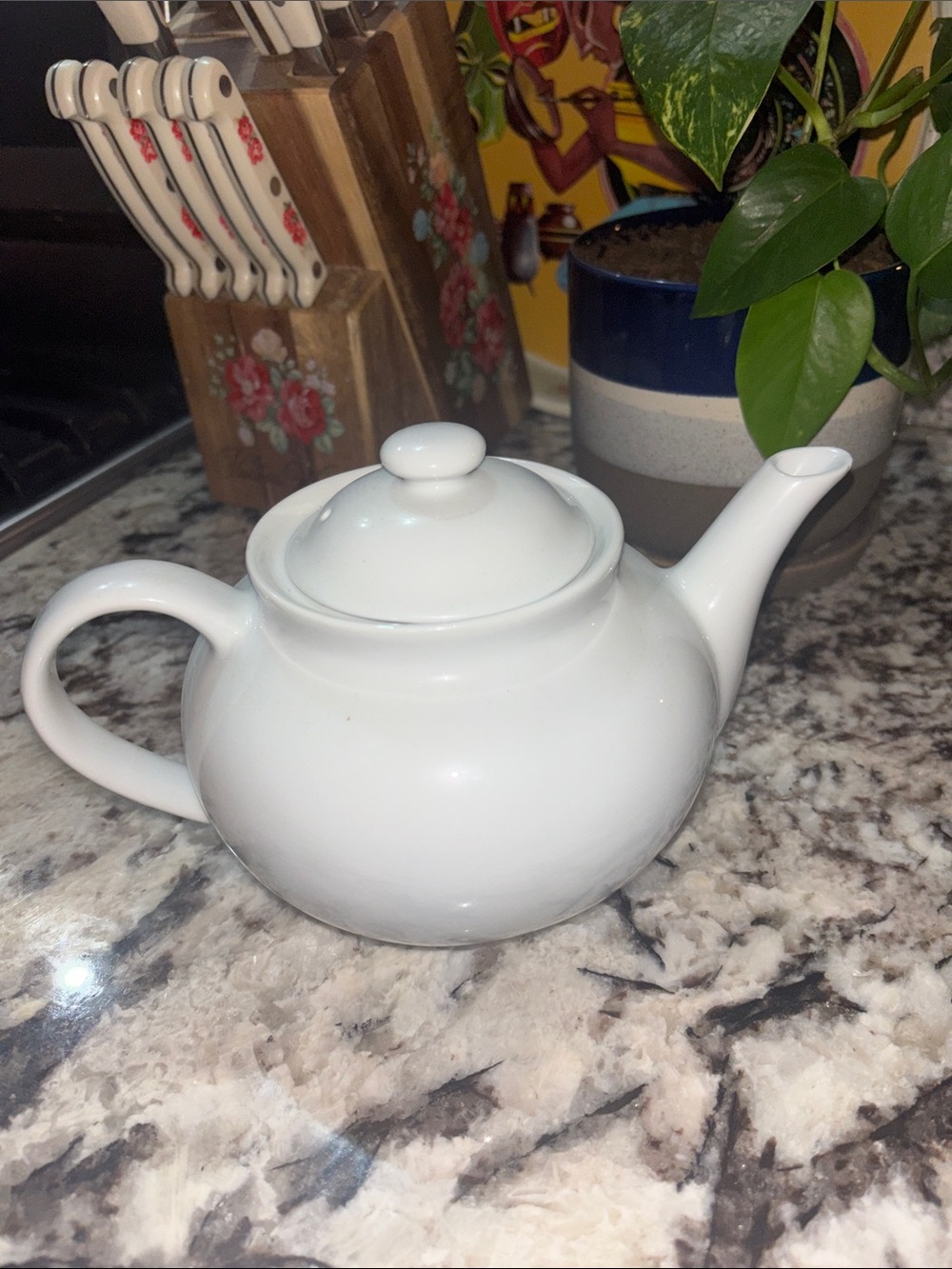 Source Unknown White Ceramic Teapot with Lid